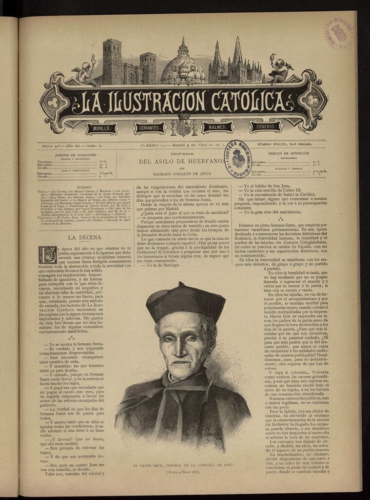 Miniatura de La Ilustración Católica del 5 de abril de 1887