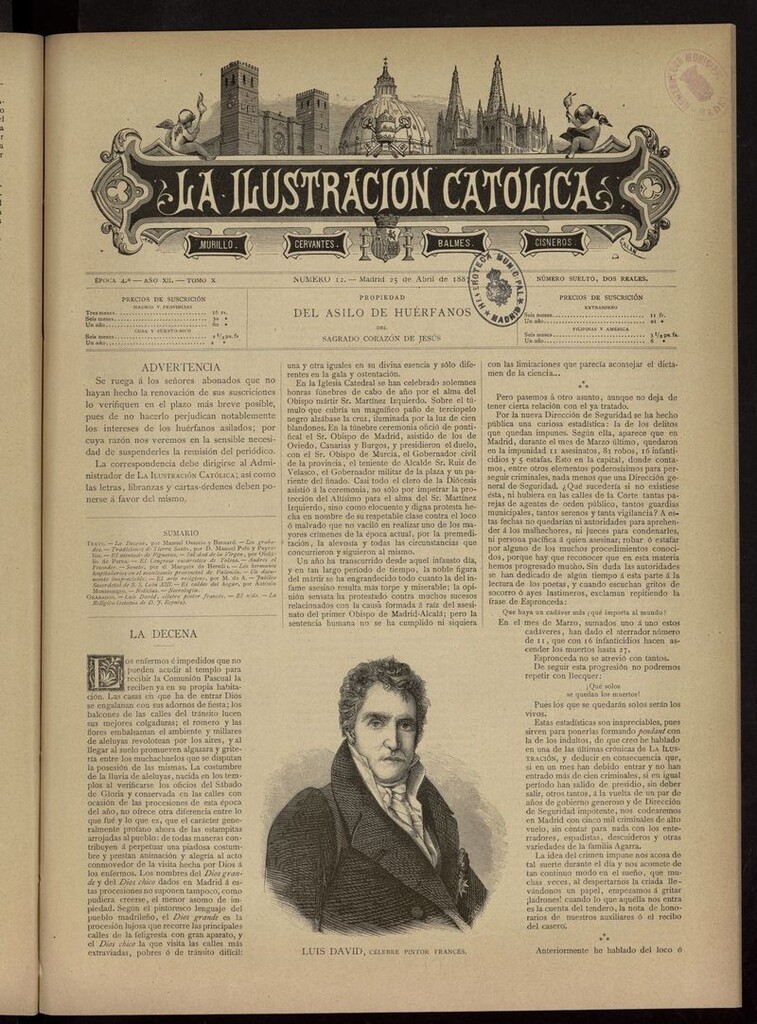 Miniatura de La Ilustración Católica del 25 de abril de 1887