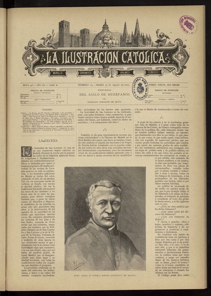 Miniatura de La Ilustración Católica del 15 de agosto de 1887