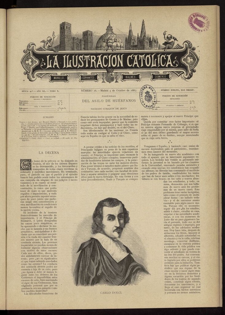 Miniatura de La Ilustración Católica del 5 de octubre de 1887