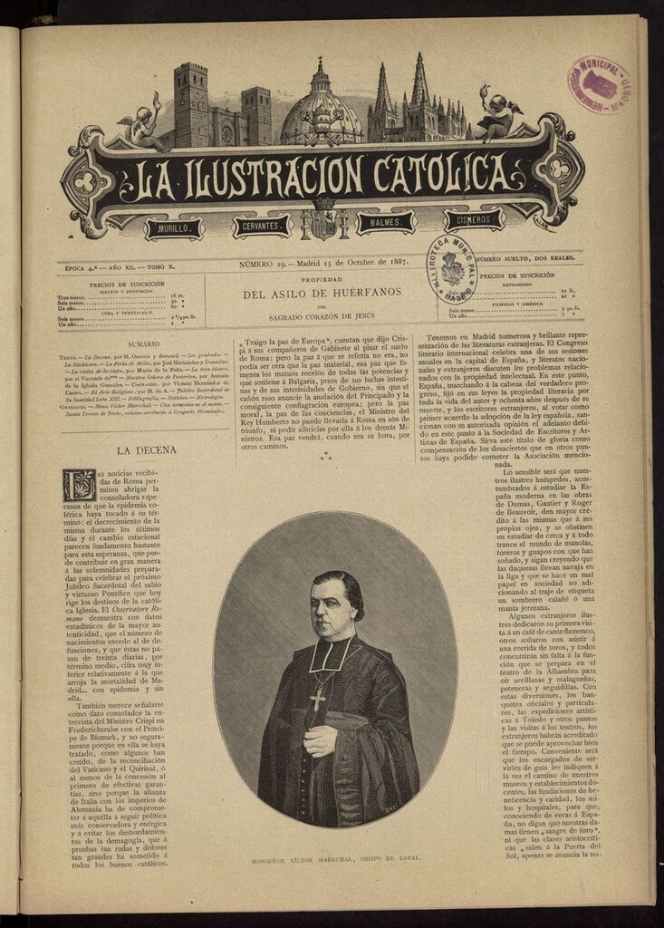 Miniatura de La Ilustración Católica del 15 de octubre de 1887