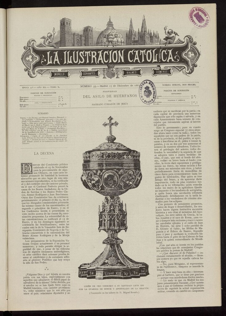 Miniatura de La Ilustración Católica del 15 de diciembre de 1887