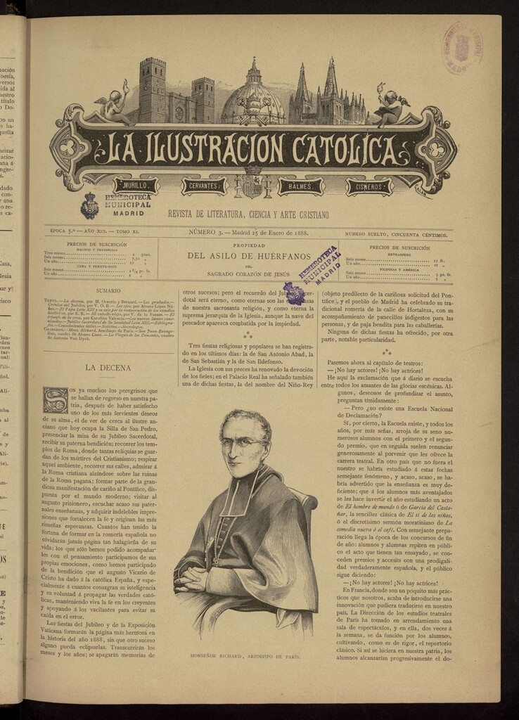 Miniatura de La Ilustración Católica del 25 de enero de 1888