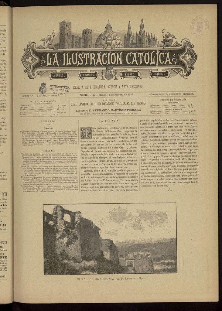 Miniatura de La Ilustración Católica del 15 de febrero de 1888