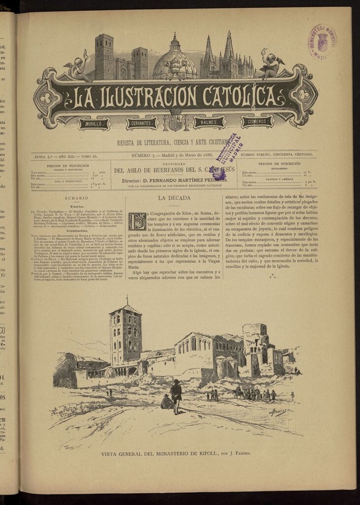 Miniatura de La Ilustración Católica del 5 de marzo de 1888