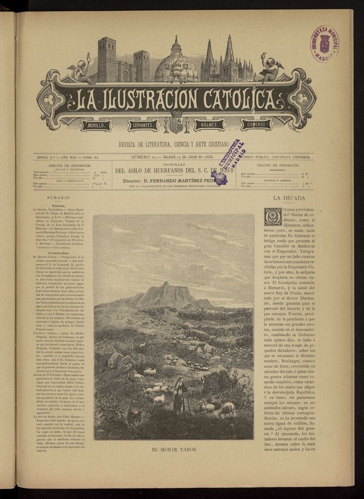 Miniatura de La Ilustración Católica del 15 de abril de 1888