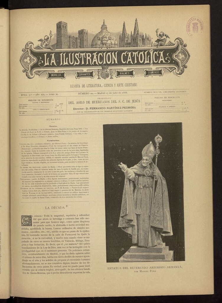 Miniatura de La Ilustración Católica del 15 de julio de 1888