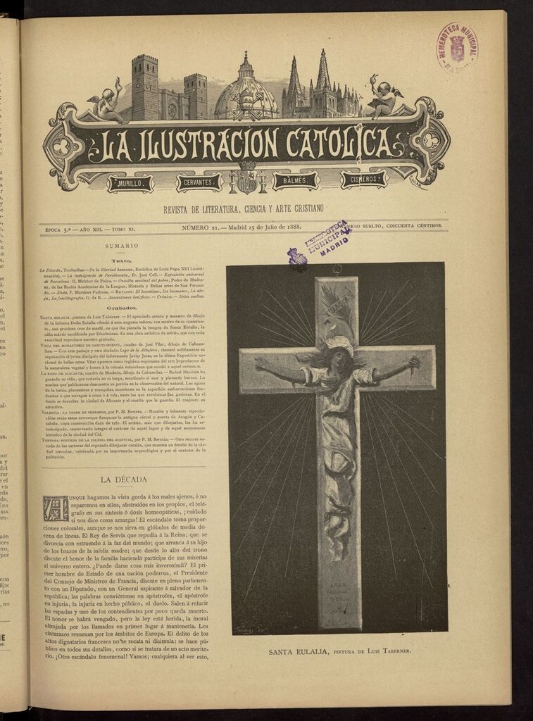 Miniatura de La Ilustración Católica del 25 de julio de 1888
