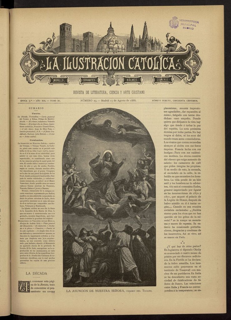 Miniatura de La Ilustración Católica del 15 de agosto de 1888