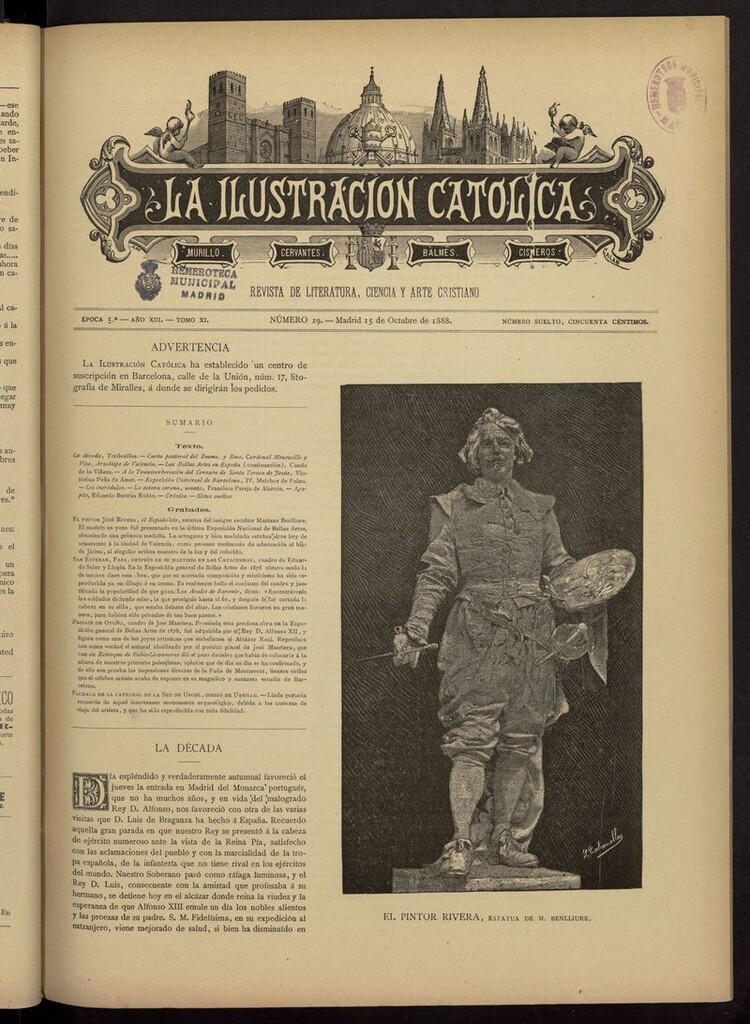Miniatura de La Ilustración Católica del 15 de octubre de 1888