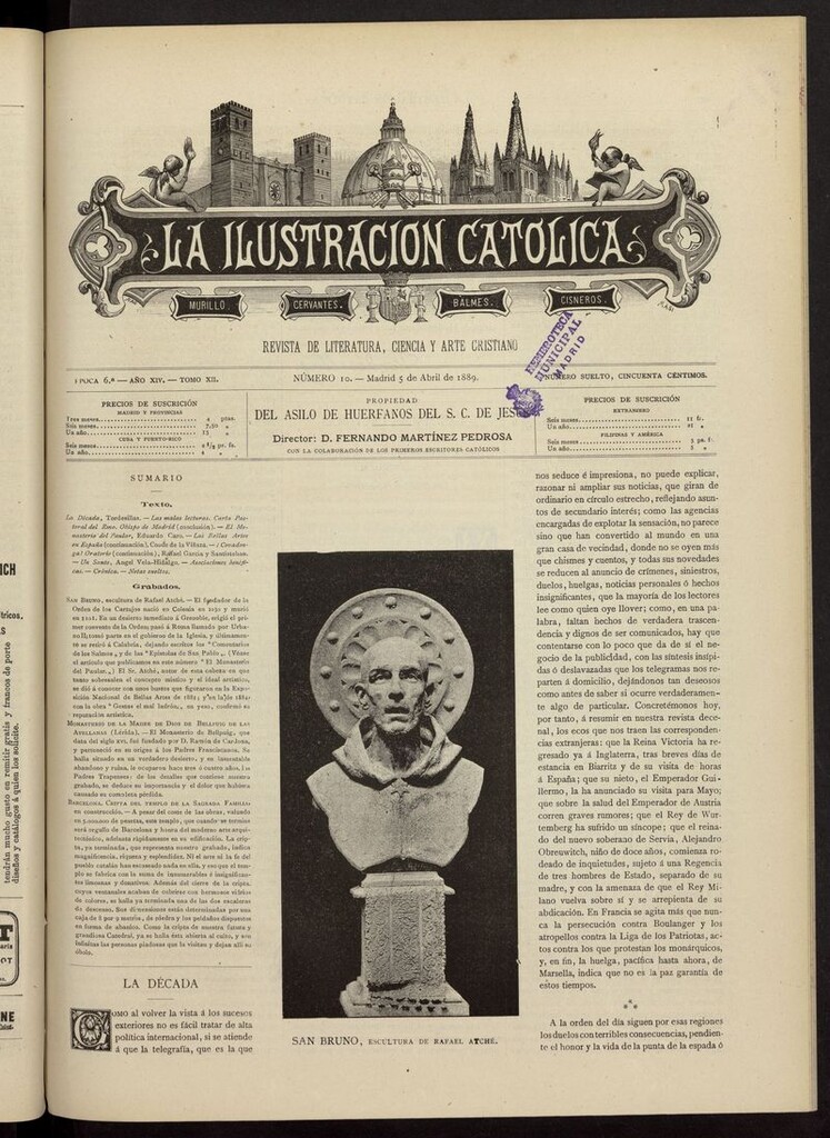 Miniatura de La Ilustración Católica del 5 de abril de 1889