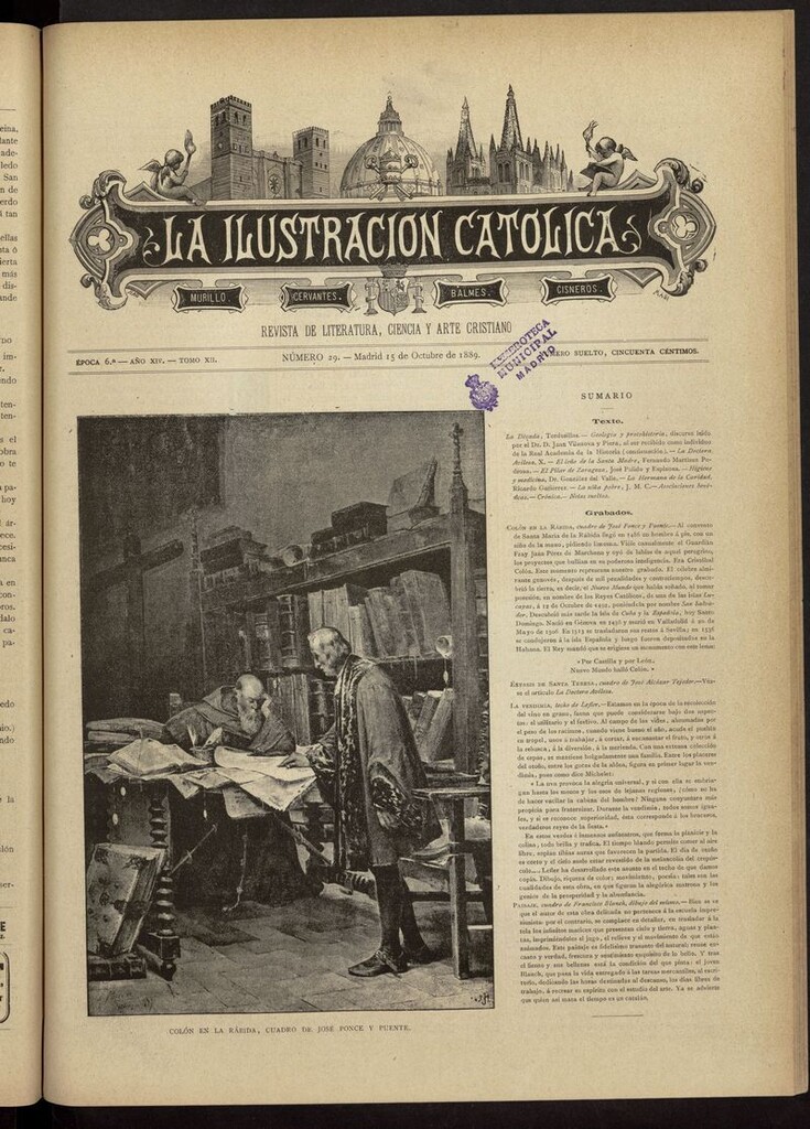 Miniatura de La Ilustración Católica del 15 de octubre de 1889