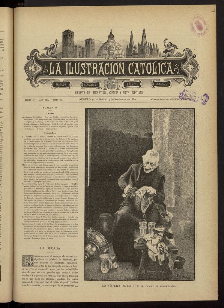 Miniatura de La Ilustración Católica del 15 de noviembre de 1889