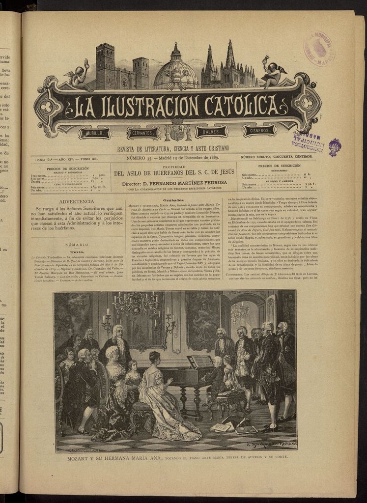 Miniatura de La Ilustración Católica el 15 de diciembre de 1889