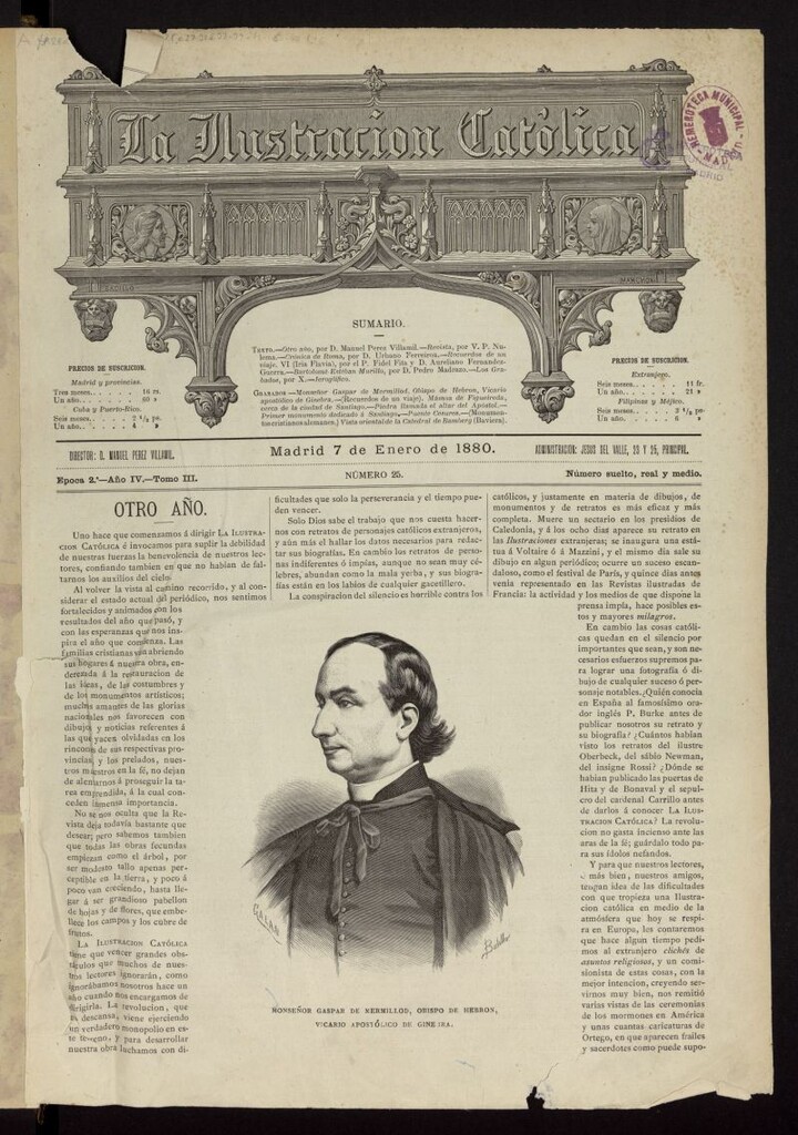 Miniatura de La Ilustración Católica del 7 de enero de 1880