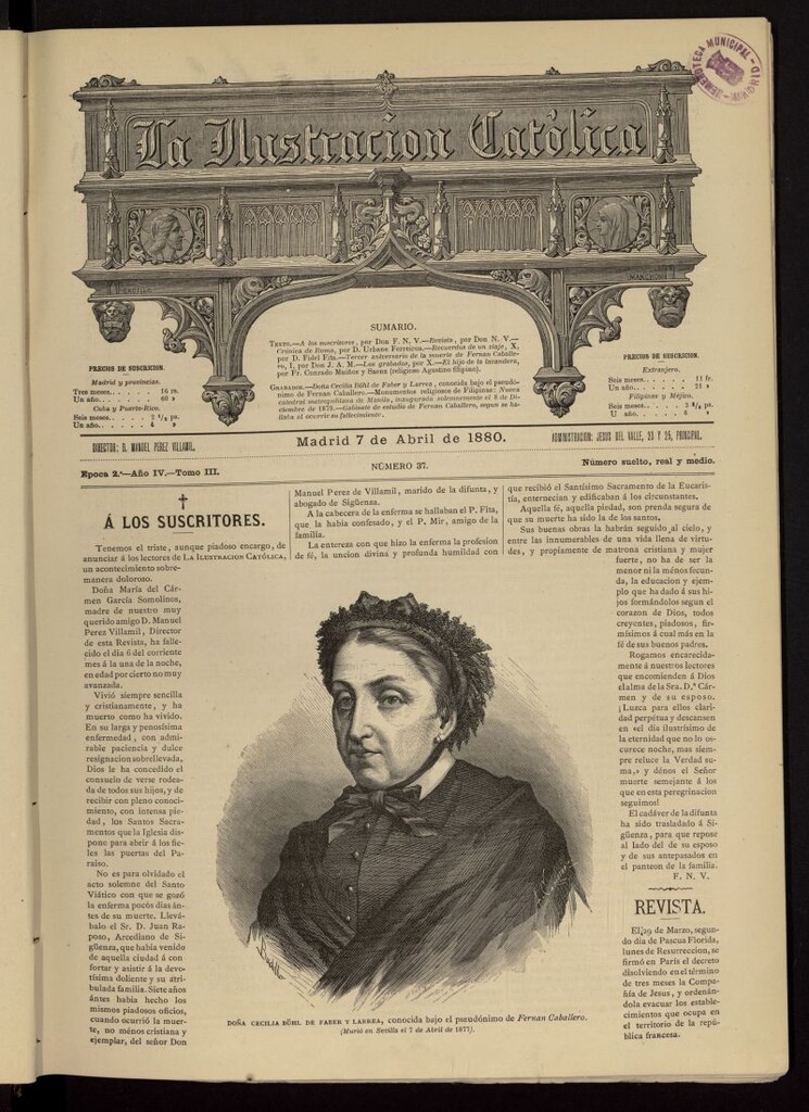 Miniatura de La Ilustración Católica del 7 de abril de 1880