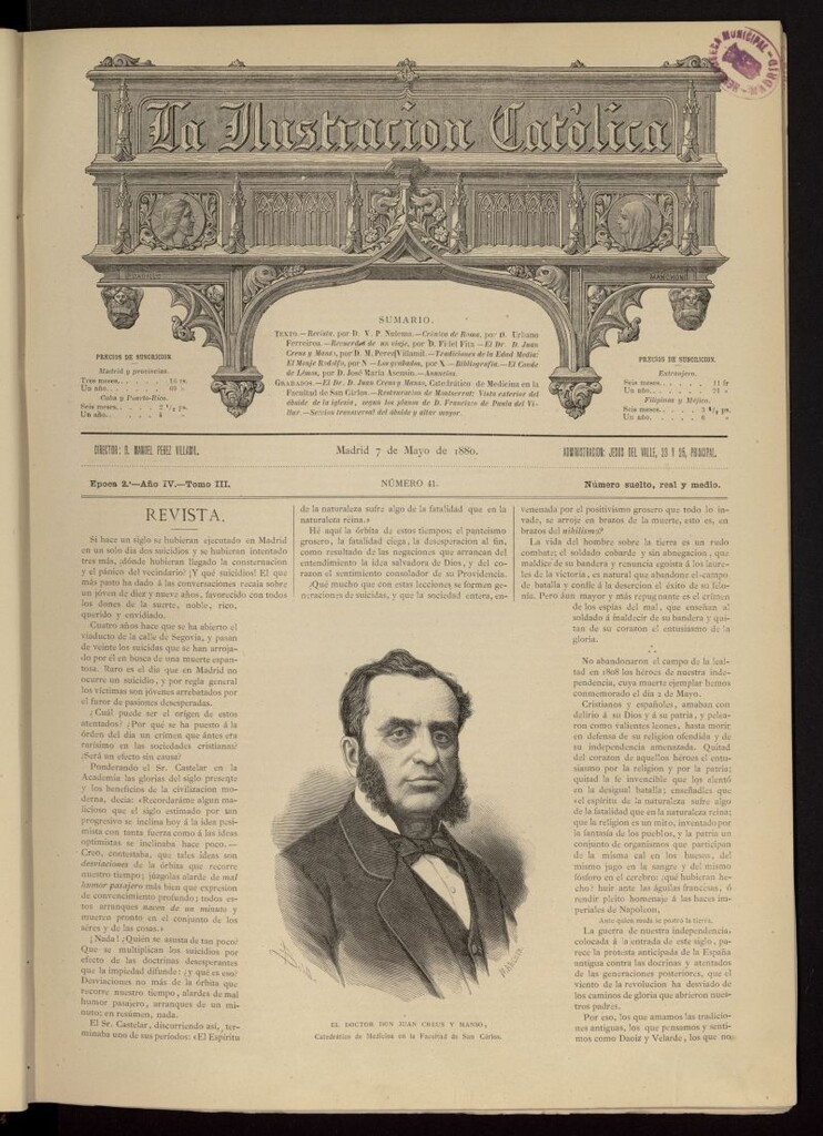 Miniatura de La Ilustración Católica del 7 de mayo de 1880