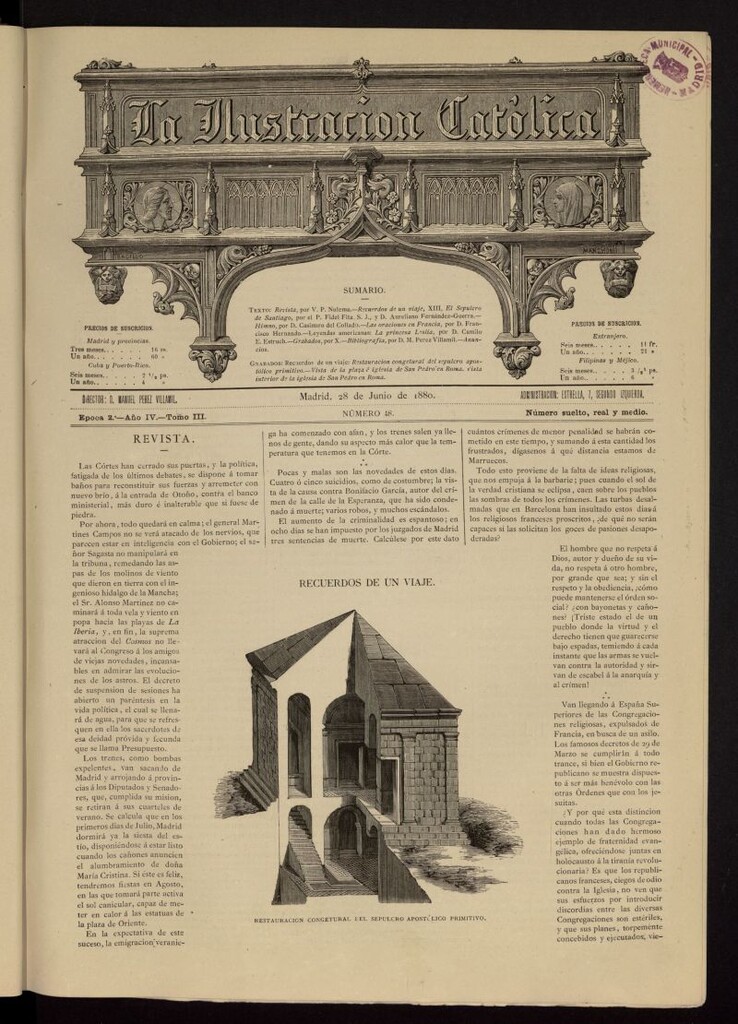 Miniatura de La Ilustración Católica del 28 de junio de 1880