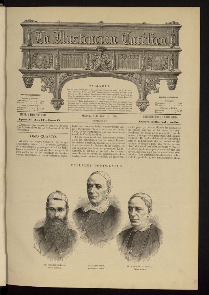 Miniatura de La Ilustración Católica del 7 de julio de 1880