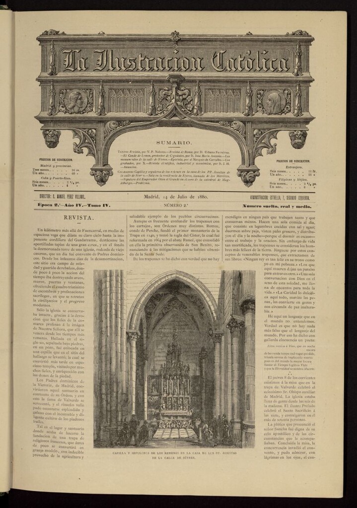Miniatura de La Ilustración Católica del 14 de julio de 1880