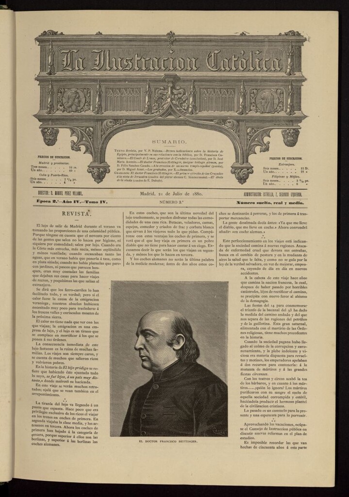 Miniatura de La Ilustración Católica del 21 de julio de 1880