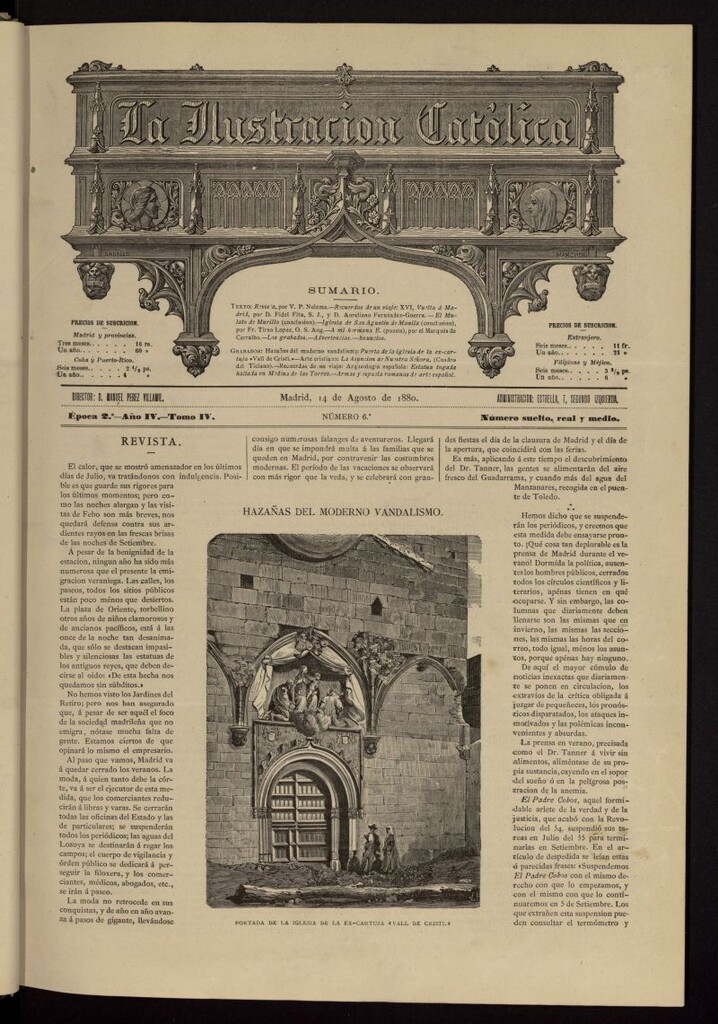 Miniatura de La Ilustración Católica del 14 de agosto de 1880