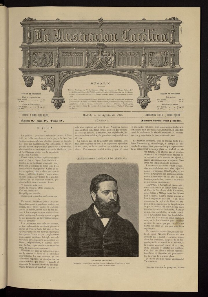 Miniatura de La Ilustración Católica del 21 de agosto de 1880