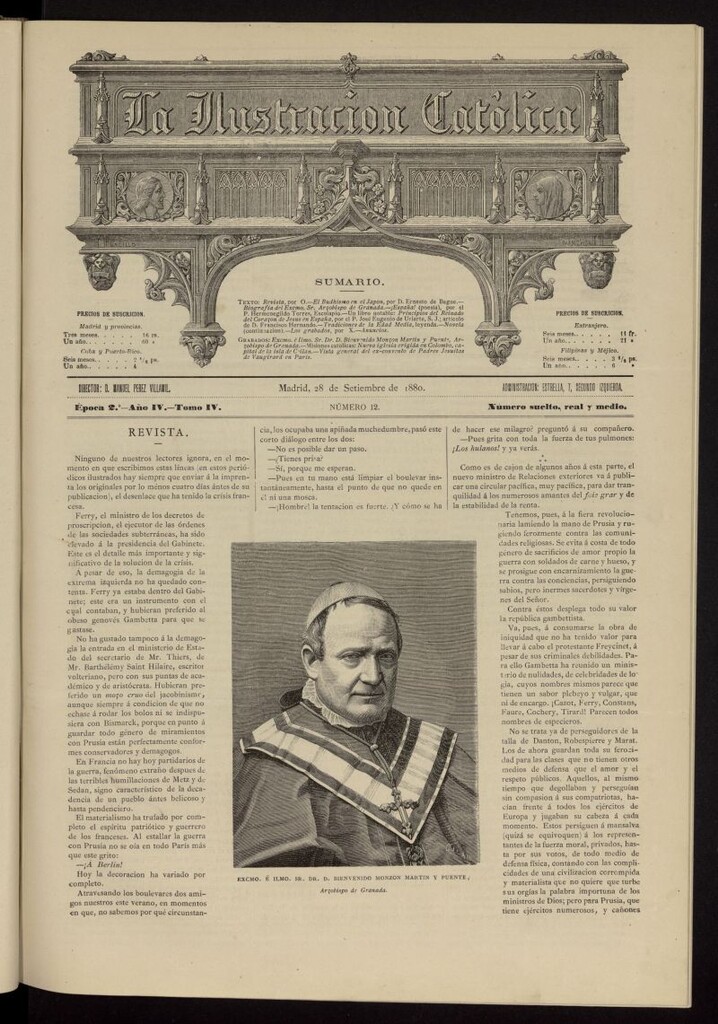 Miniatura de La Ilustración Católica del 28 de septiembre de 1880