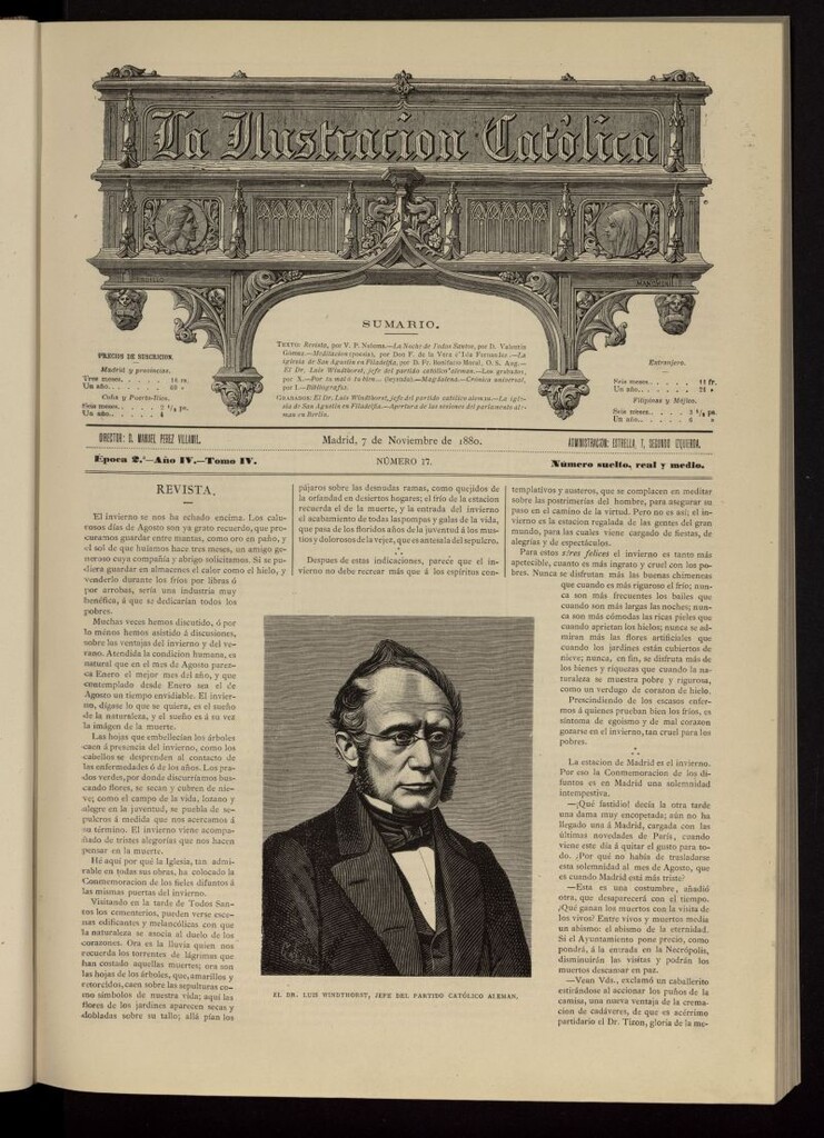 Miniatura de La Ilustración Católica del 7 de noviembre de 1880