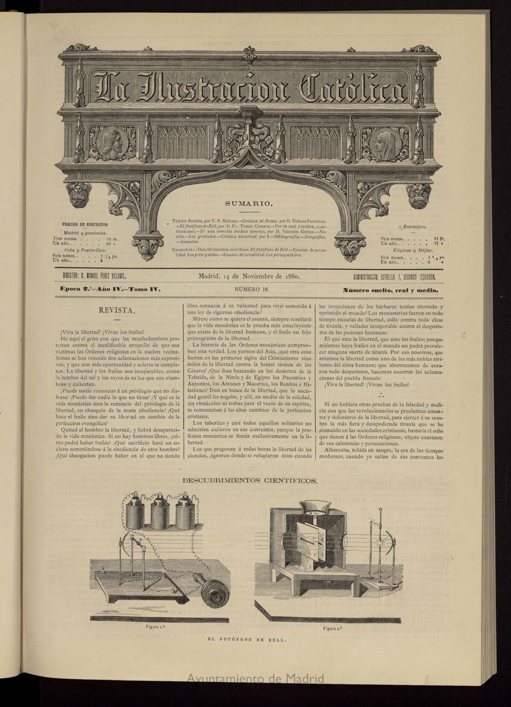 Miniatura de La Ilustración Católica del 14 de noviembre de 1880