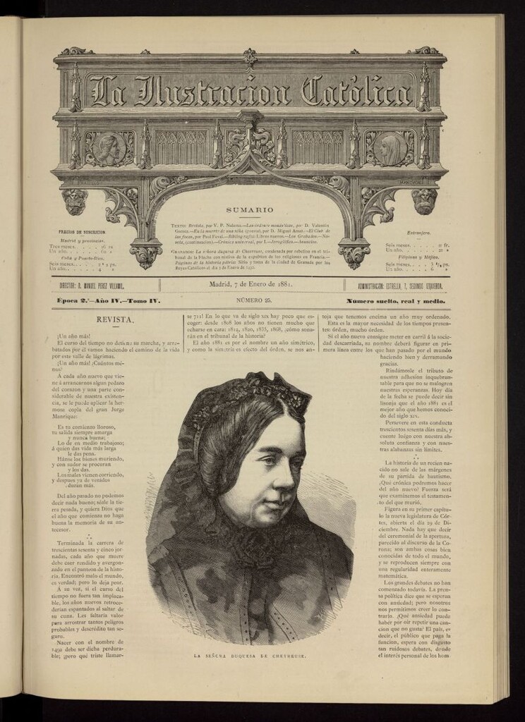 Miniatura de La Ilustración Católica del 7 de enero de 1881