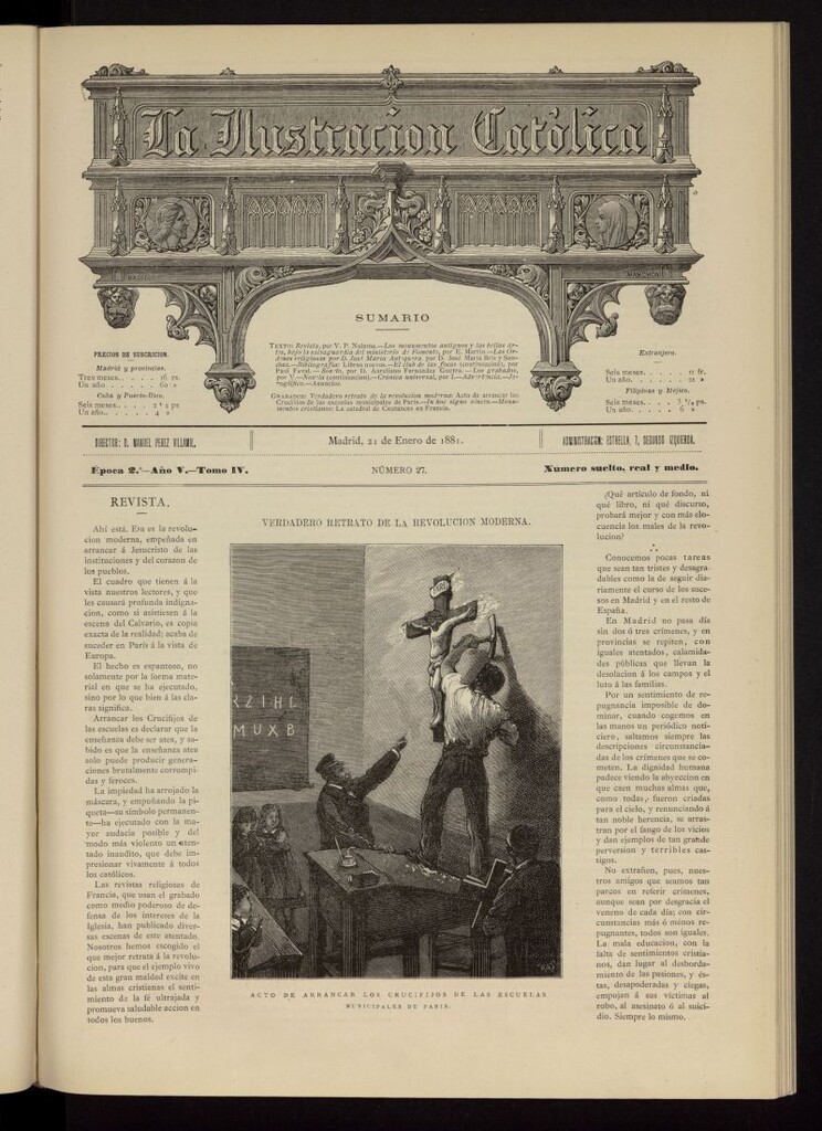 Miniatura de La Ilustración Católica del 21 de enero de 1881
