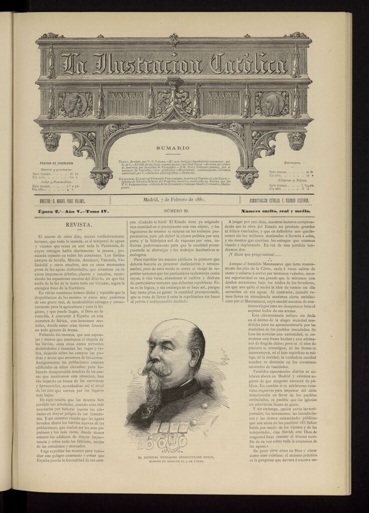Miniatura de La Ilustración Católica del 7 de febrero de 1881
