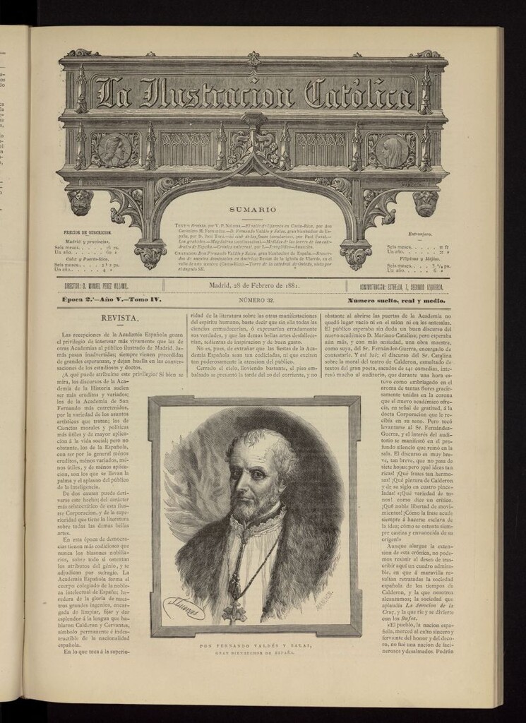 Miniatura de La Ilustración Católica del 28 de febrero de 1881