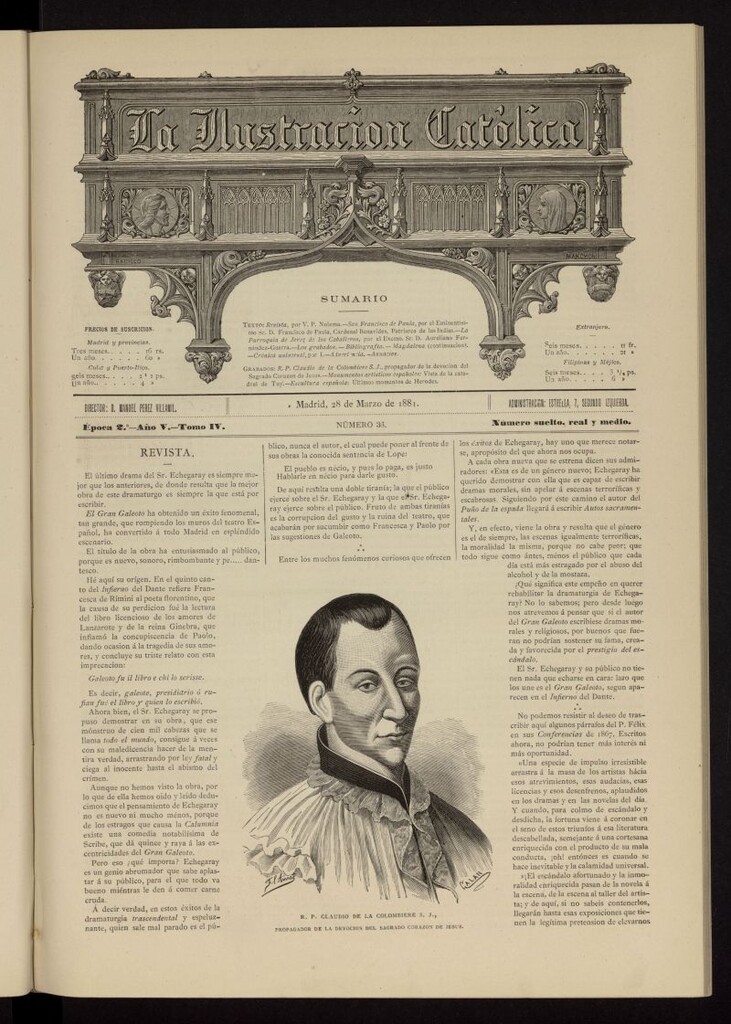 Miniatura de La Ilustración Católica del 28 de marzo de 1881