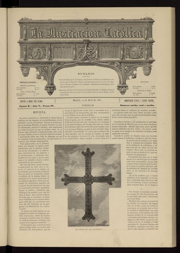 Miniatura de La Ilustración Católica del 14 de abril de 1881