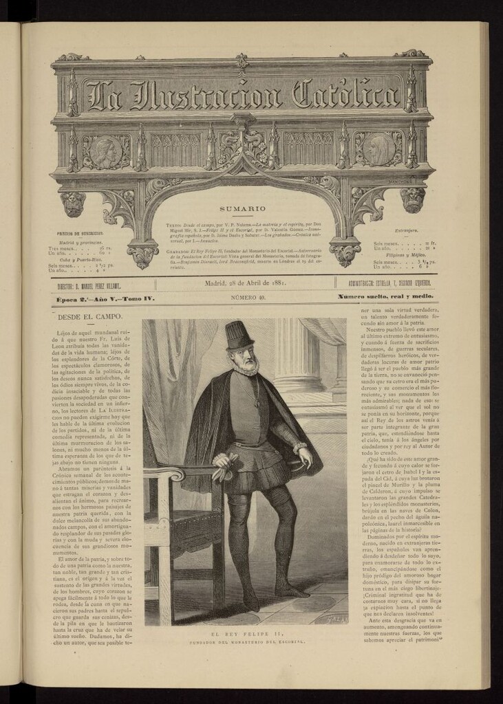 Miniatura de La Ilustración Católica del 28 de abril de 1881