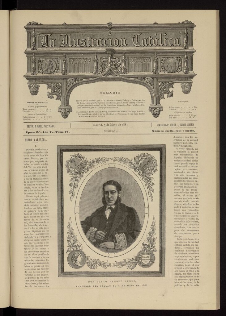 Miniatura de La Ilustración Católica del 7 de mayo de 1881