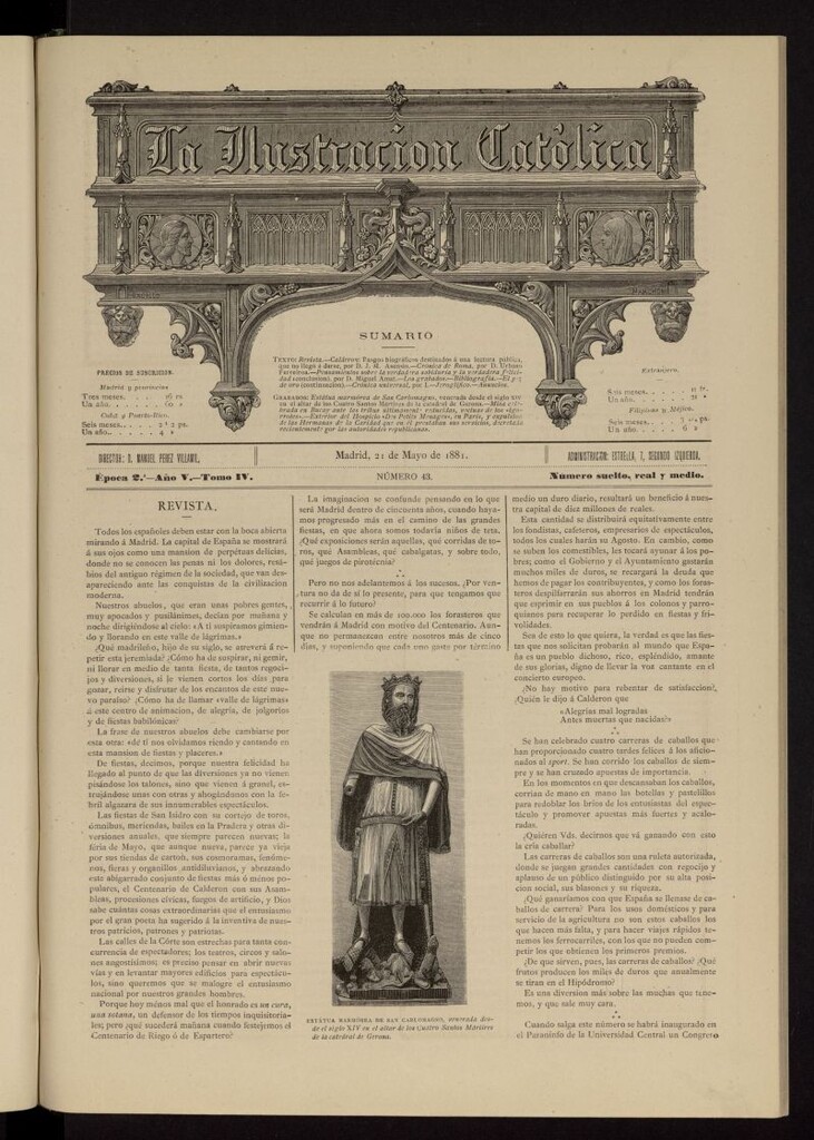Miniatura de La Ilustración Católica del 21 de mayo de 1881
