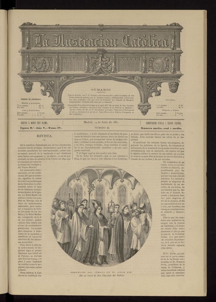 Miniatura de La Ilustración Católica del 14 de junio de 1881