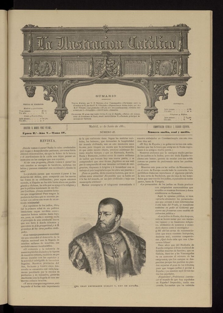Miniatura de La Ilustración Católica del 21 de junio de 1881
