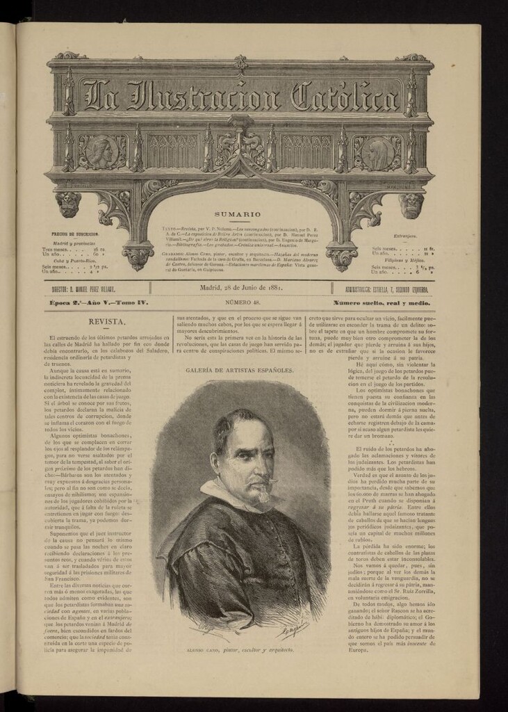Miniatura de La Ilustración Católica del 28 de junio de 1881