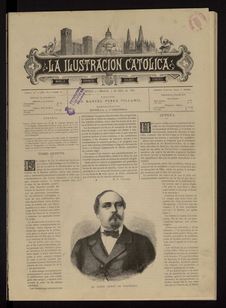 Miniatura de La Ilustración Católica del 7 de julio de 1881