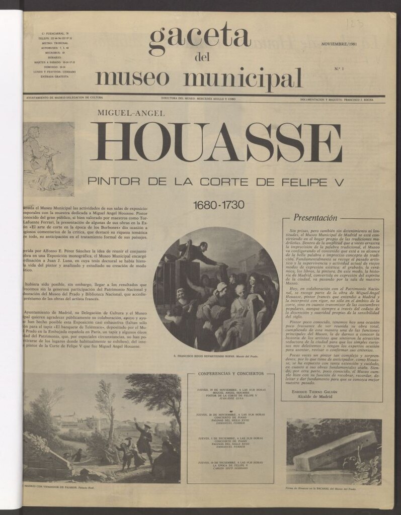Miniatura de Gaceta del Museo Municipal de noviembre de 1981