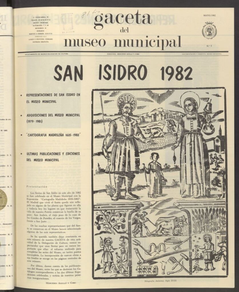 Miniatura de Gaceta del Museo Municipal de mayo de 1982