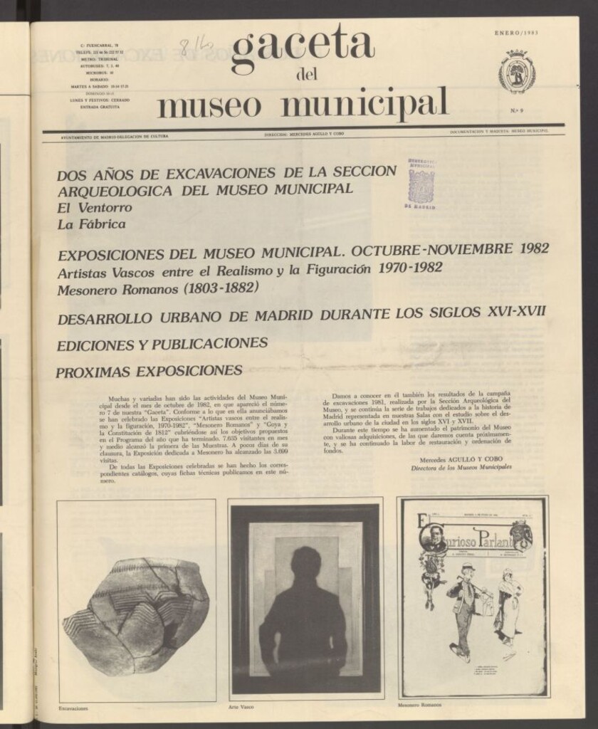 Miniatura de Gaceta del Museo Municipal de enero de 1983