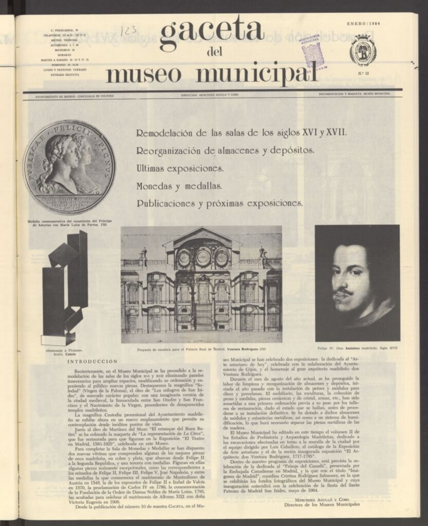 Miniatura de Gaceta del Museo Municipal de enero de 1984