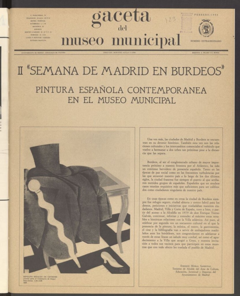 Miniatura de Gaceta del Museo Municipal de febrero de 1986