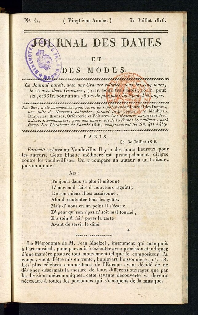 Miniatura de journal des dames et des modes 31 juillet 1816