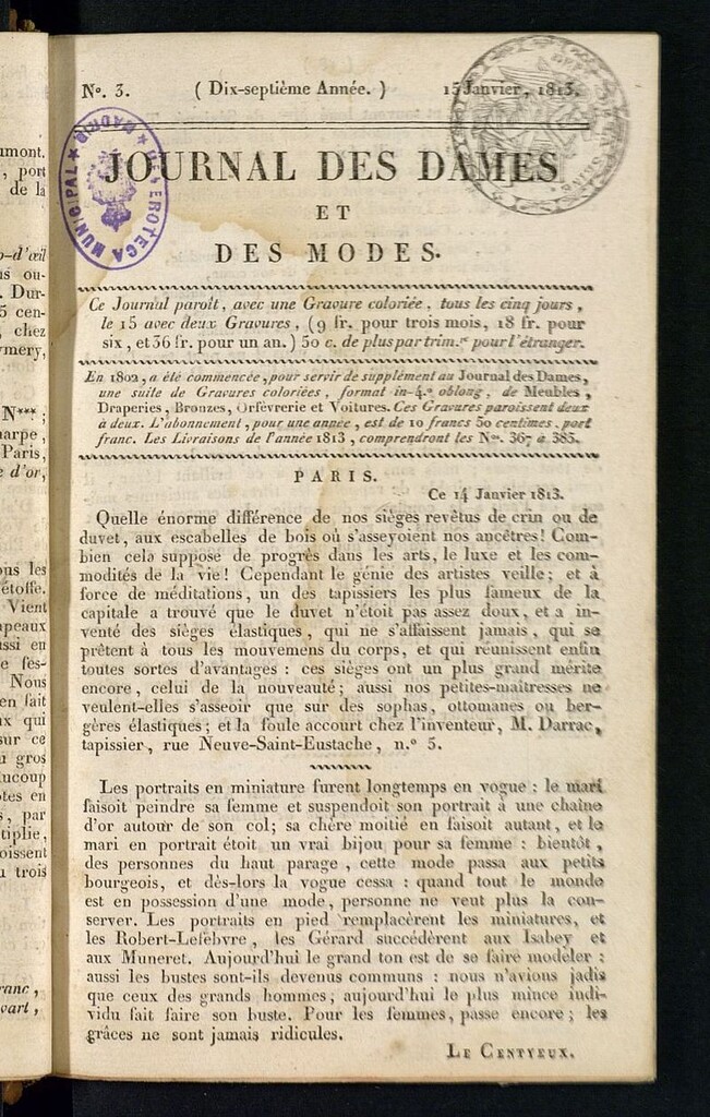Miniatura de journal des dames et des modes 15 janvier 1813